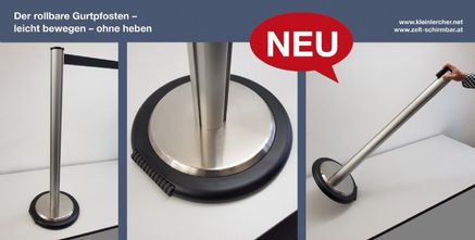 Absperrung & Personenleitsysteme Gurtpfosten rollbar
