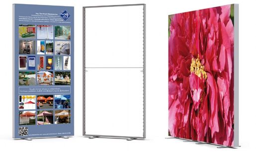 Leuchtdisplays, Leuchtrahmen, leuchtende Messewände mit Textil