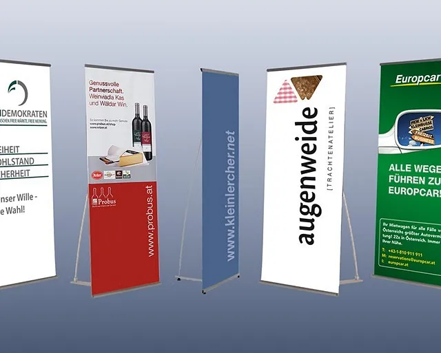 Displays, Bannerdisplay, Faltdisplay, Messewände, mobile Messestände