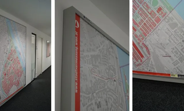 Leuchtdisplays, Leuchtrahmen, leuchtende Messewände mit Textil